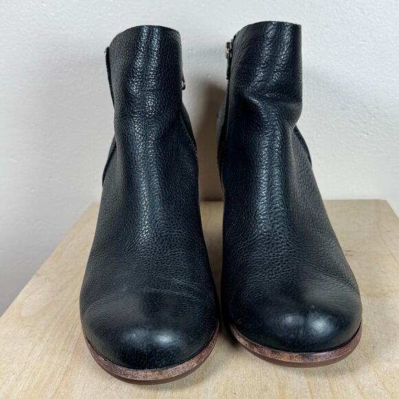 Kork Ease Women’s Black Leather Chandra Wedge Ankle Booties Stacked Heel 9.5M - Picture 7 of 11